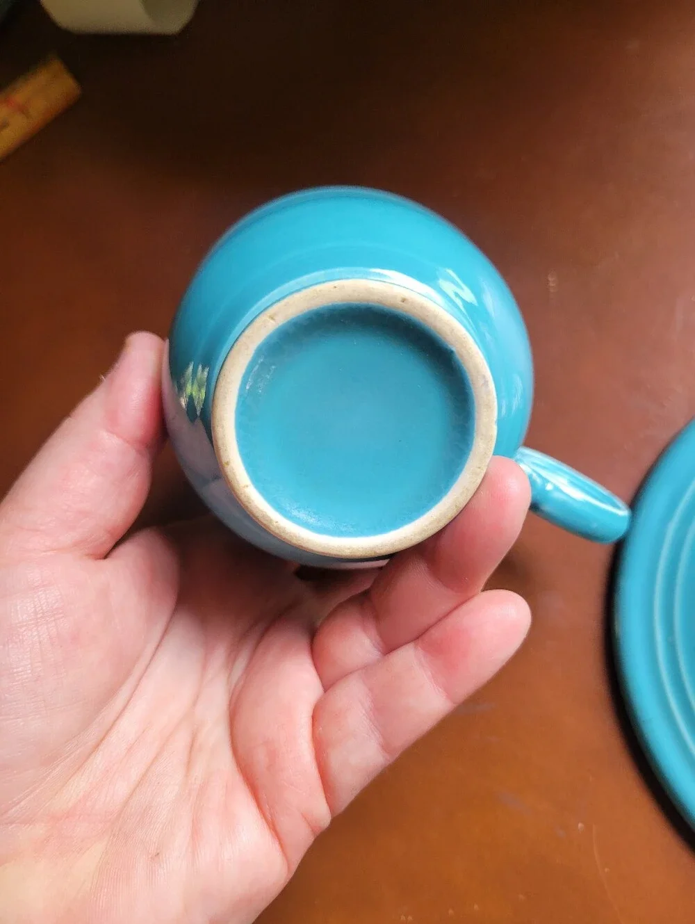 Fiestaware MCM Colorful Dinnerware Cup and Saucer Set Turquoise Or Light Blue